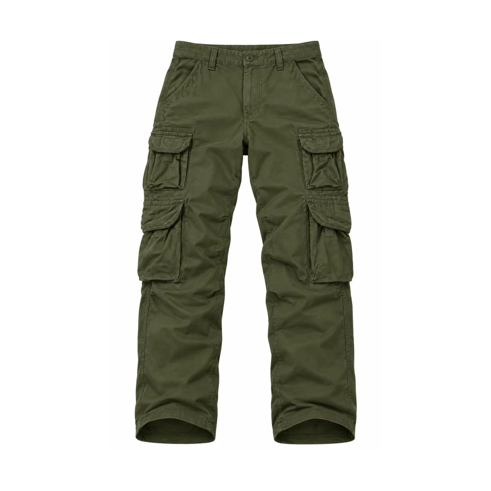 Men's Cargo Work Pants in Olive Green